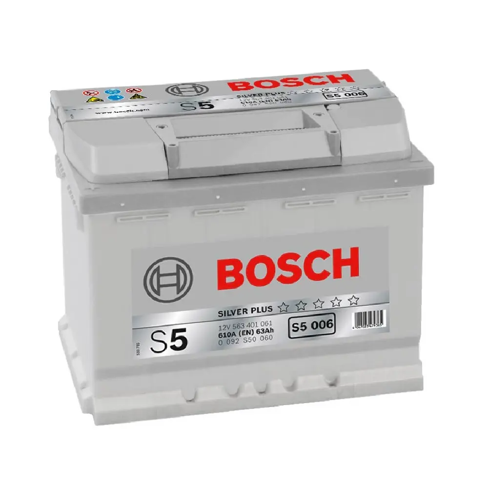 Акумулятор Bosch 63Ah S5 Silver (1) 610A 0092S50060 лівий плюс