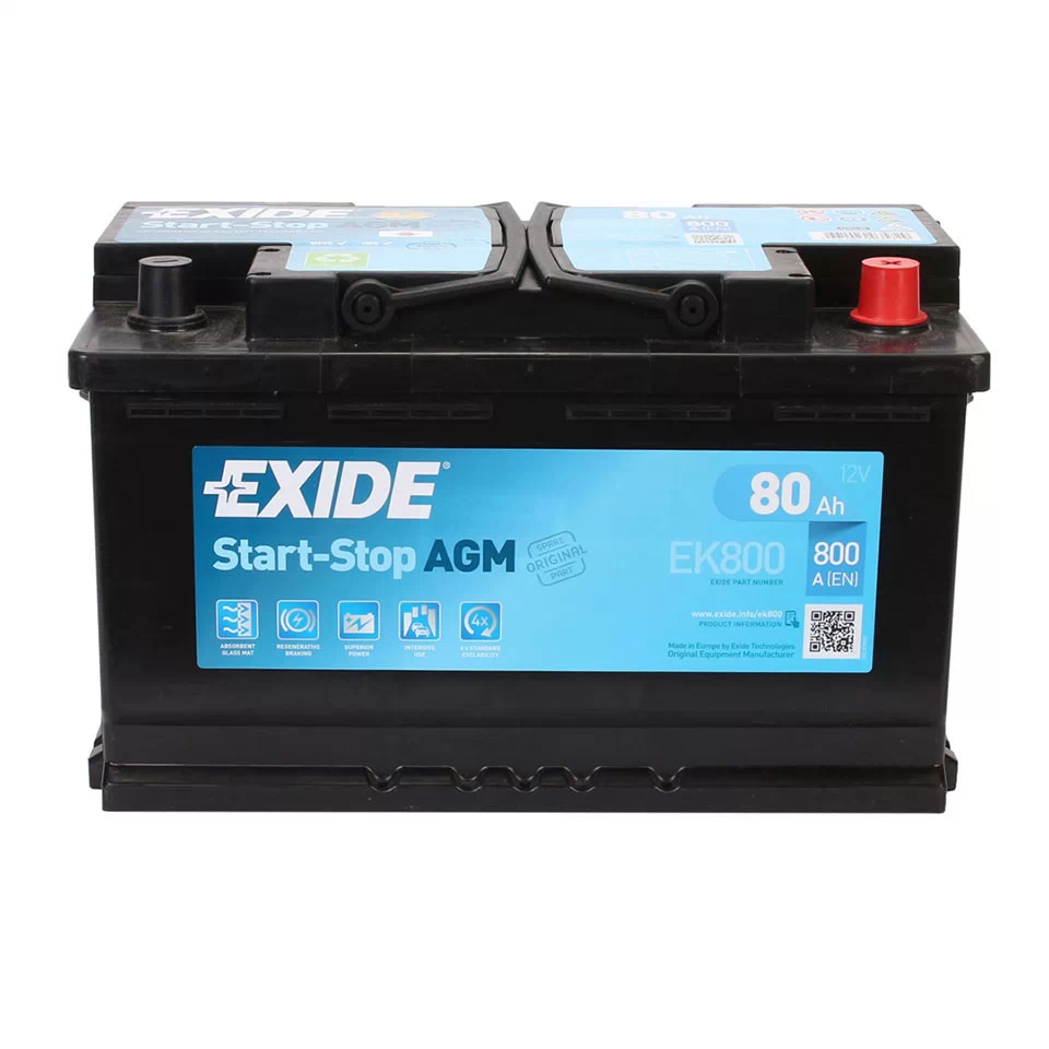 Акумулятор Exide Start-Stop AGM 80Аh 800A R+ (EK800)