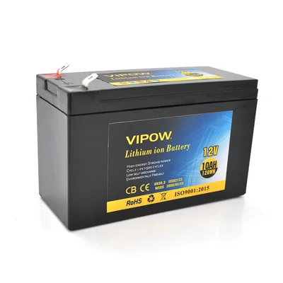 Літієвий акумулятор Vipow VP-12100LI / 12 В / 10 А⋅год / Li-ion