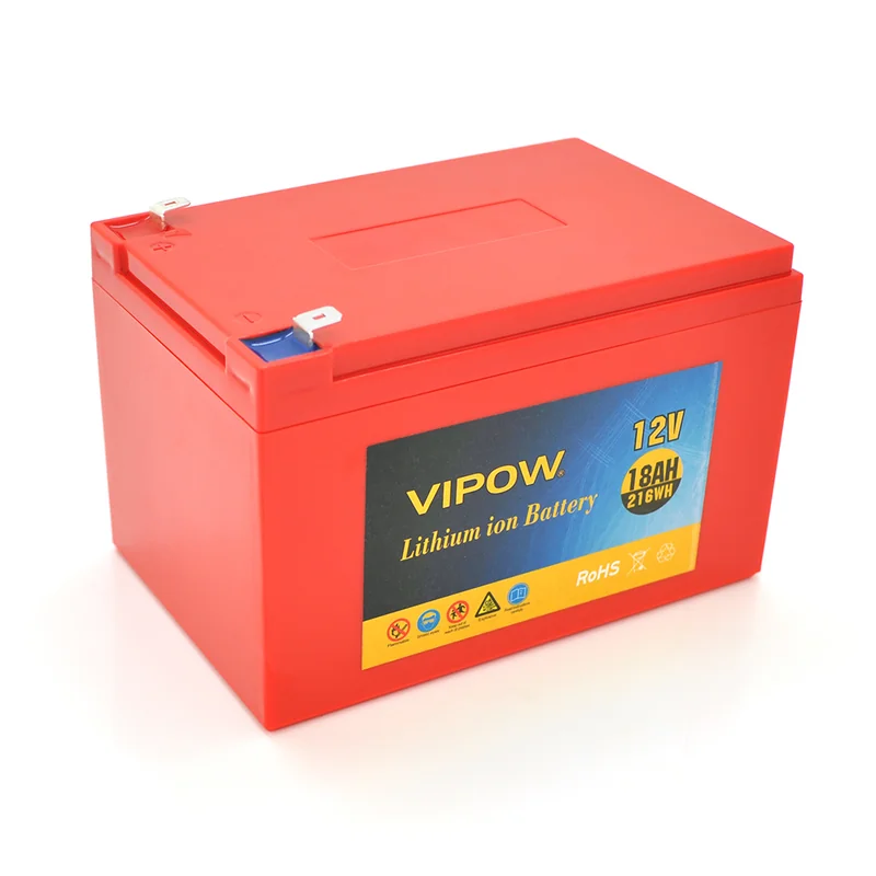 Літієвий акумулятор Vipow VP-12180LI / 12 В / 18 А⋅год / Li-ion