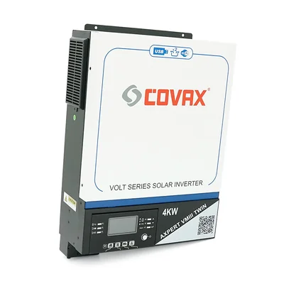 Гібридний інвертор AXPERT VM III TWIN 4KW WIFI COVAX , 4000VA\4000W, 24V, струм заряду 0-60A, 170-280V, MPPT (120А, 60-450 Vdc), 115*300*435mm. 9kg